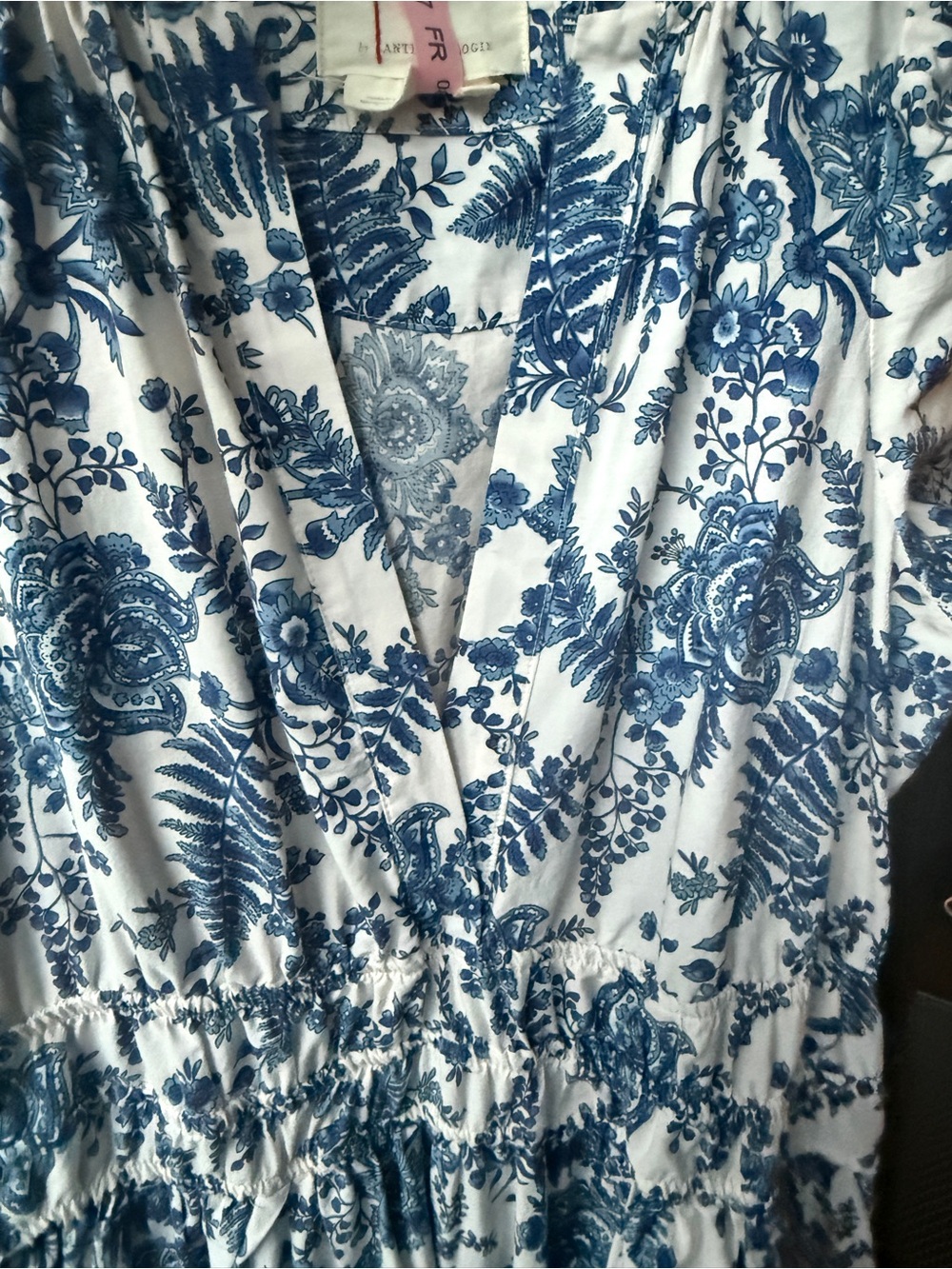 Anthropologie Maeve Somerset Maxi Dress, blue and white toile - Picture 4 of 4